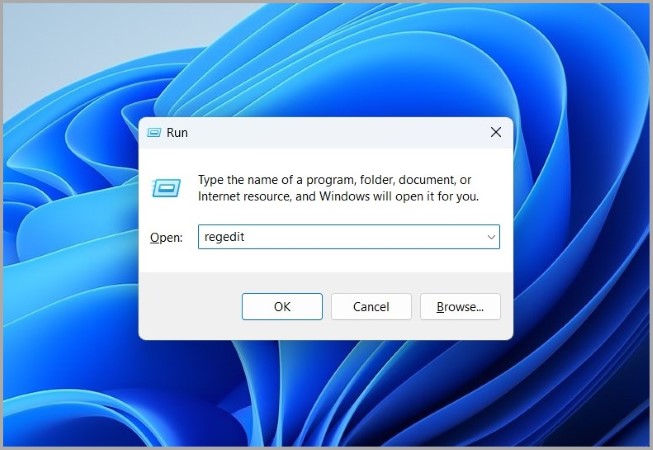 Open Registry Editor on Windows 11